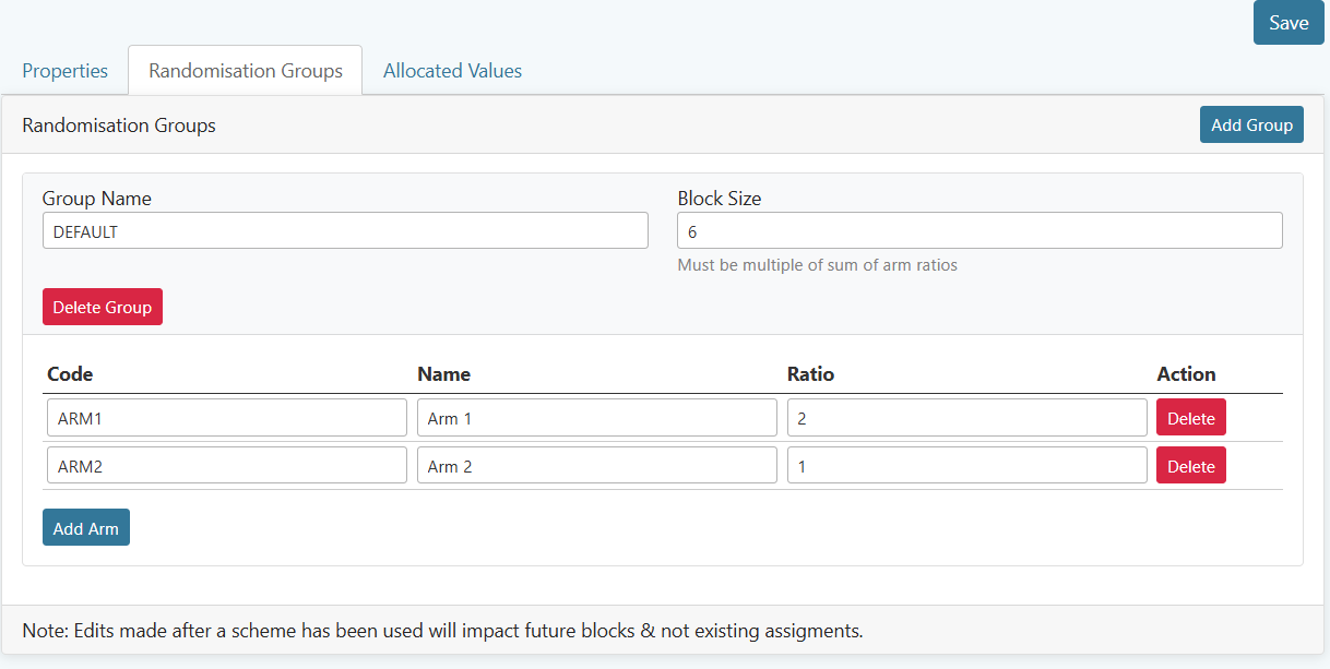 Block Randomisation Schemes